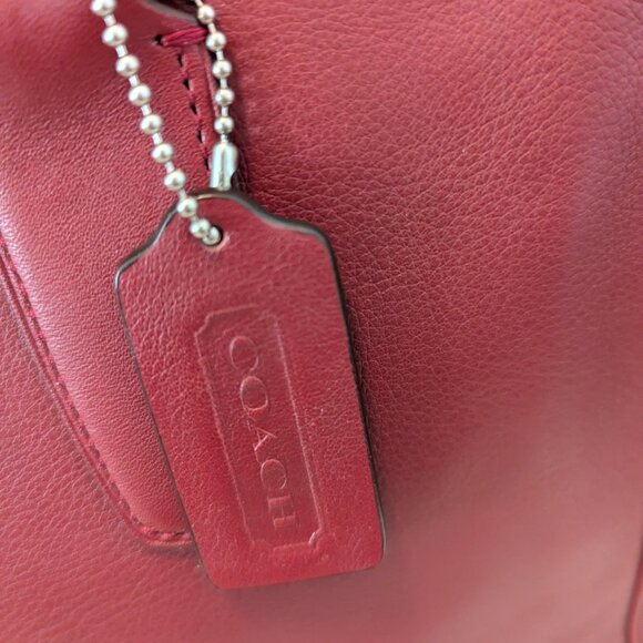 COACH 19890 Dark Red Leather Legacy Medium Candace Carryall Tote Shoulder Bag - Picture 4 of 16